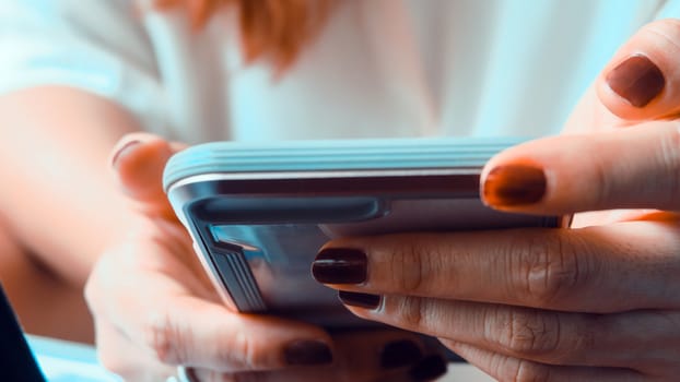 Close up image of Woman Using a Smart Phone