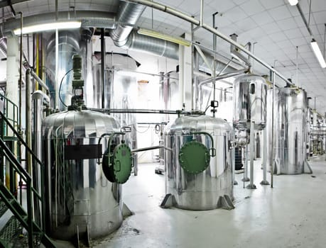 Equipment and piping as found inside of industrial thermal power plant