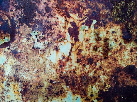 Rusty metal background with rough texture in brown tones