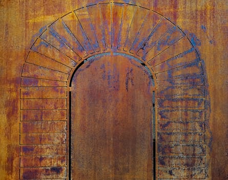 Rusty metal background with rough texture in brown tones
