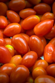 Close View of Fresh Tomatoes Prepared in a Salad Bar