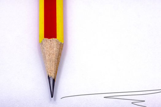 Close Up of a Typical Red and Yellow Pencil