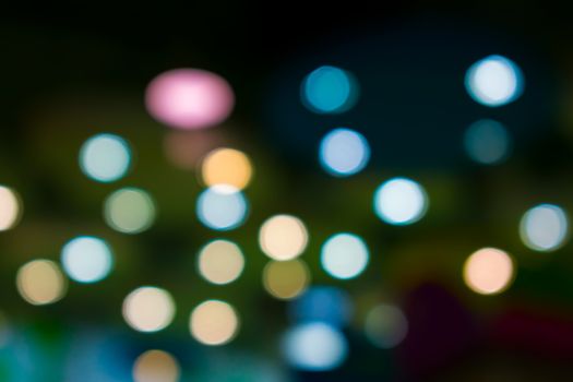 Night Bokeh with Colorful Spots Scattered