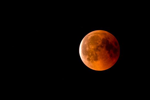 Full moon eclipse, red lunar eclipse