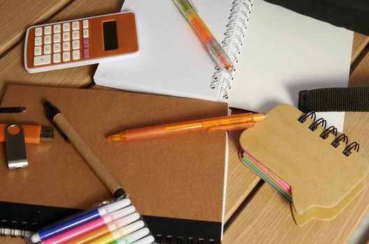 Utensils for the return to school, notebooks, pens and markers