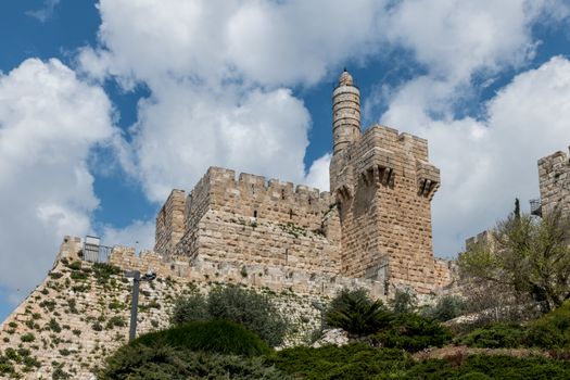 ower of David in the old city of Jerusalem, Israel