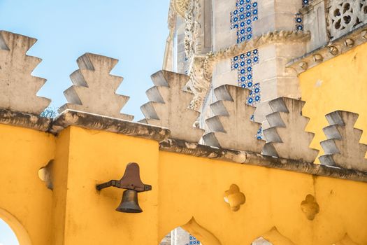 Close up view of Pena Palace at Sintra, Portugal.