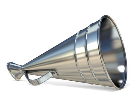 Retro old style megaphone 3D render illustration isolated on white background