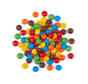 colorful chocolate buttons isolated on a white background