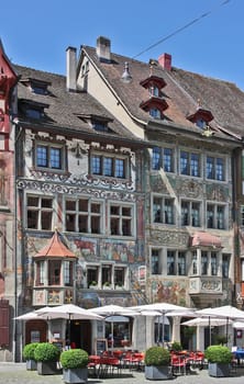 With many medieval halftimbered buildings and 16th century houses whose facades are painted with frescoes, Stein am Rhein is one of the most beautiful sights in Switzerland.