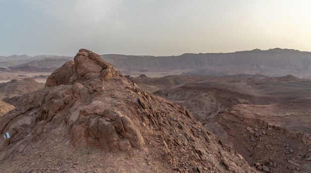 Hiking in desert nature landscape for health and vacation