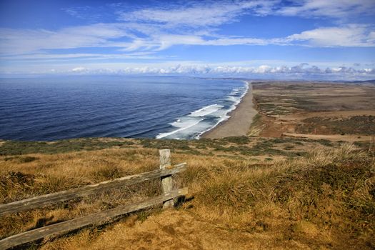 Waves crashing at the Point Reyes National seashore in California.