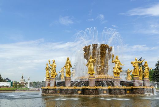 Fountain friendship of the people in VDNH exhibition in Moscow