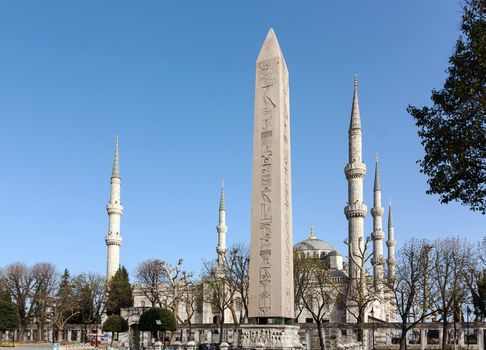 The Egyptian obelisk and Sultan Ahmed Mosque