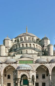 The Sultan Ahmed Mosque known as the Blue Mosque is an historic mosque in Istanbul. It was built from 1609 to 1616