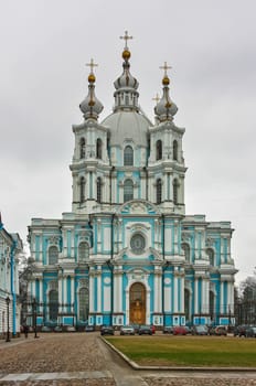 Smolny Convent located in Saint Petersburg, consists of a cathedral and a complex of buildings surrounding it, originally intended for a convent