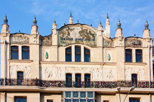 Detail of the decoration Hotel Metropole in art nouveau style