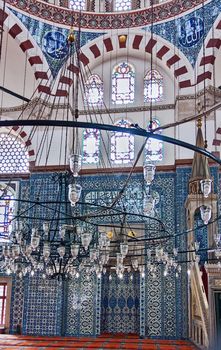 The mihrab. The Rustem Pasha Mosque is famous for its large quantities of exquisite decorated tiles.