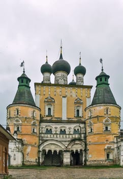 Gateway Sretensky church in Borisoglebsky Monastery in Yaroslavl region, Russia