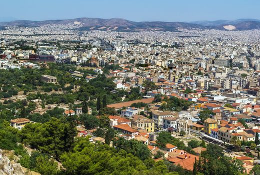 view of Temple of Hephaestus from the Acropolis, Athens