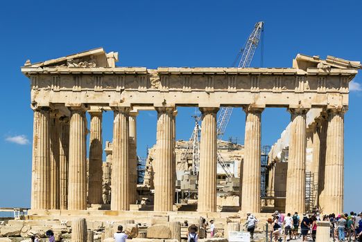 The Parthenon is a temple on the Athenian Acropolis, Greece