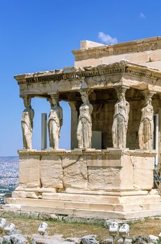 The Erechtheion is an ancient Greek temple on the north side of the Acropolis of Athens in Greece which was dedicated to both Athena and Poseidon.
