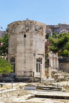 The Tower of the Winds is an octagonal Pentelic marble clocktower on the agora in Athens