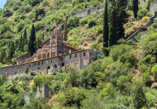 View of Pantanassa Monastery in Mystras, Greece