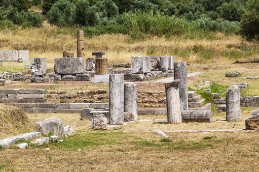 Agora ruins in Ancient Messene in Greece