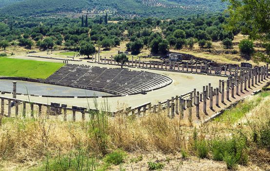 Stadium in Ancient Messene in Peloponnese, Greece