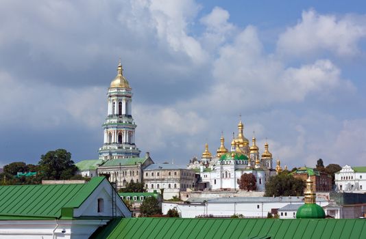 View of the upper part of the Kyiv-Pechersk Lavra Church