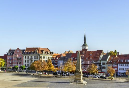 view of the historical city centre of Erfurt, Germany