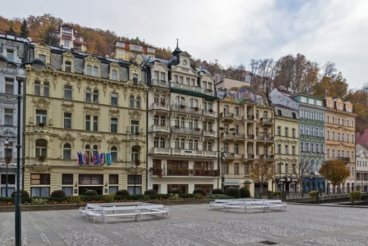 Houses in city center of Karlovy Vary