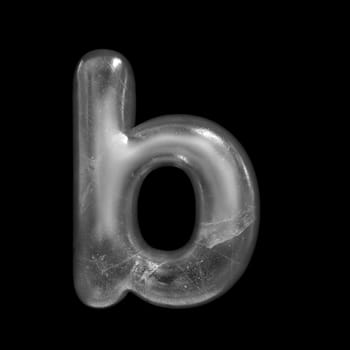 Ice letter B - Small 3d Winter font isolated on black background. This alphabet is perfect for creative illustrations related but not limited to Nature, Winter, Christmas...