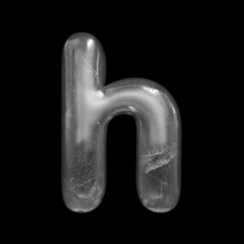 Ice letter H - Small 3d Winter font isolated on black background. This alphabet is perfect for creative illustrations related but not limited to Nature, Winter, Christmas...