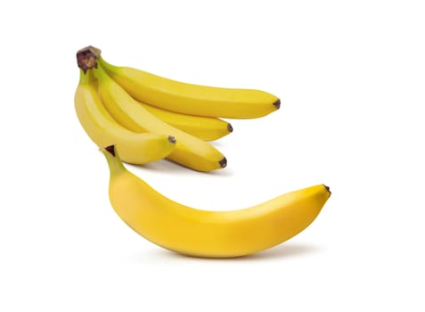 Bunch of bananas isolated on white background. Clipping Path