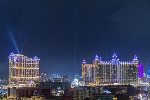 The night view of Taipa, Macao, China.