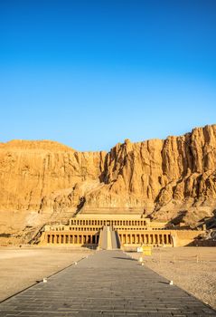 Temple of Queen Hatshepsut, View of the temple in the rock in Egypt