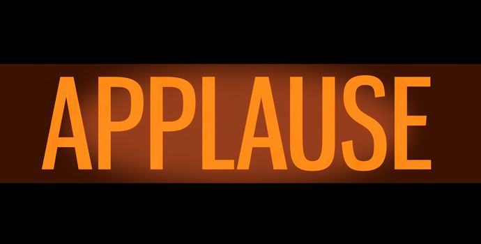 Retro Vintage Style TV Studio Glowing Orange Audience Applause Sign