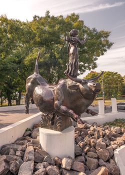 Odessa, Ukraine - 10.20.2018. Abduction of Europa Monument in Odessa, Ukraine