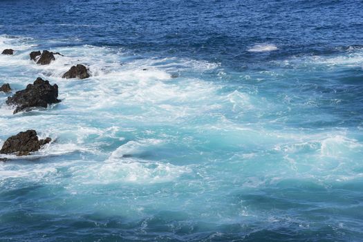 beautiful ocean water and rocks. beautiful landscape of Canary Islands