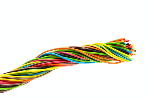Color wires on white background