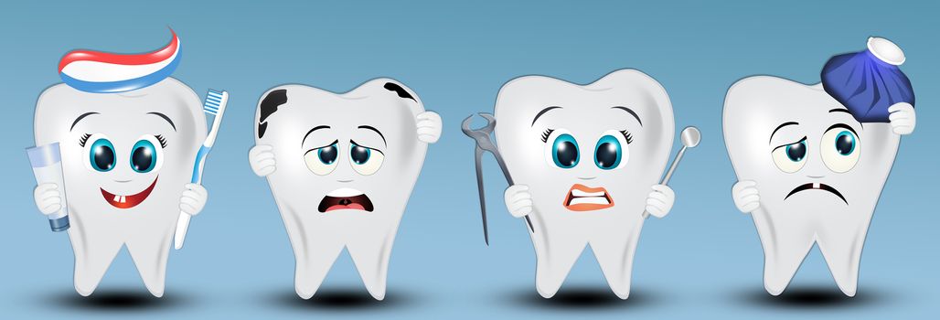 illustration of various illustrations of the teeth