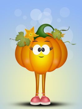 funny illustration of pumpkin