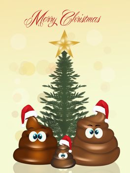 illustration of stinky poop at Christmas