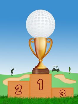 illustration of golf tournament podium