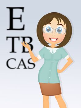 illustration of eye examination