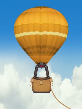 illustration of hot air balloon in the blue sky