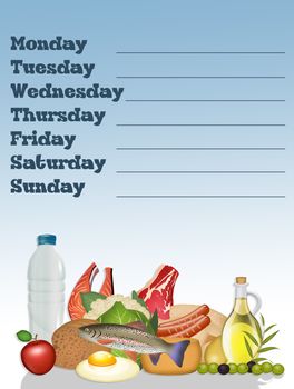 illustration of the food diary of the week