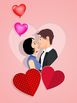 illustration of couple in love